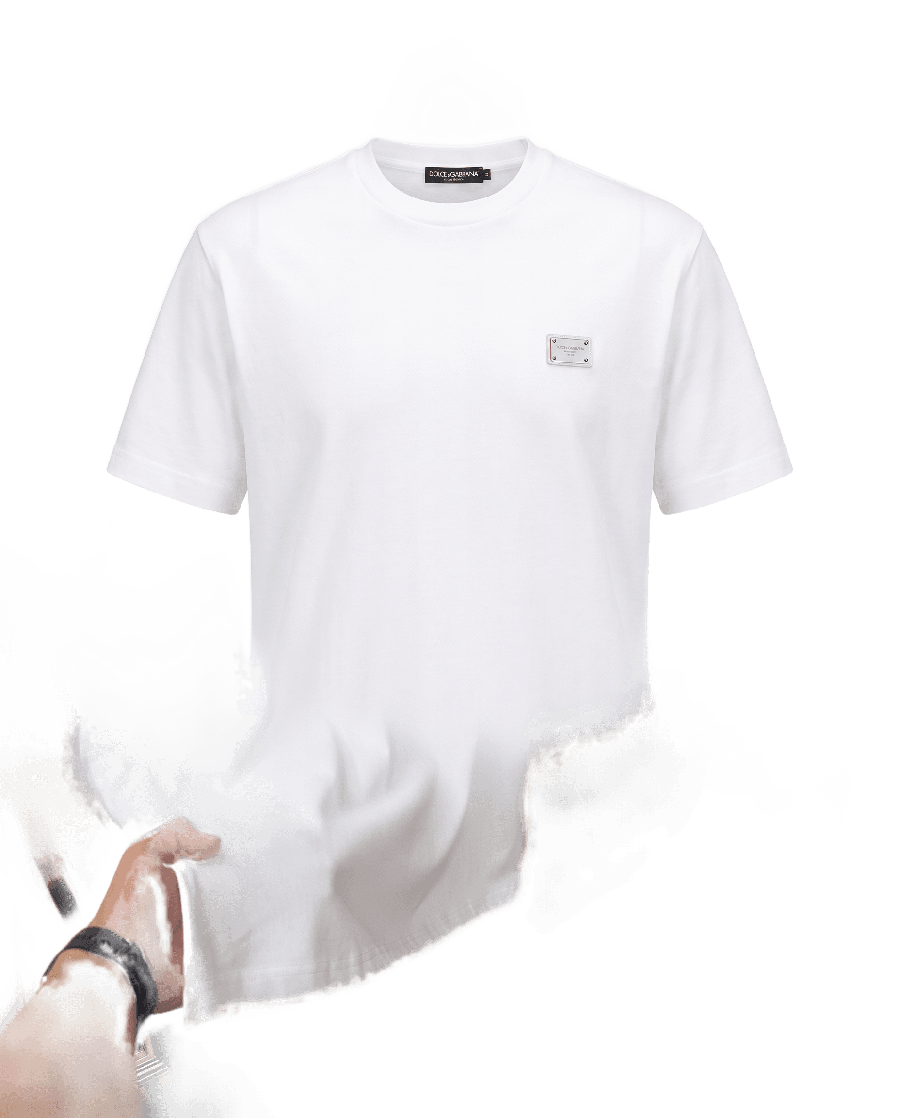 Logo-Plate Cotton Tee — Black