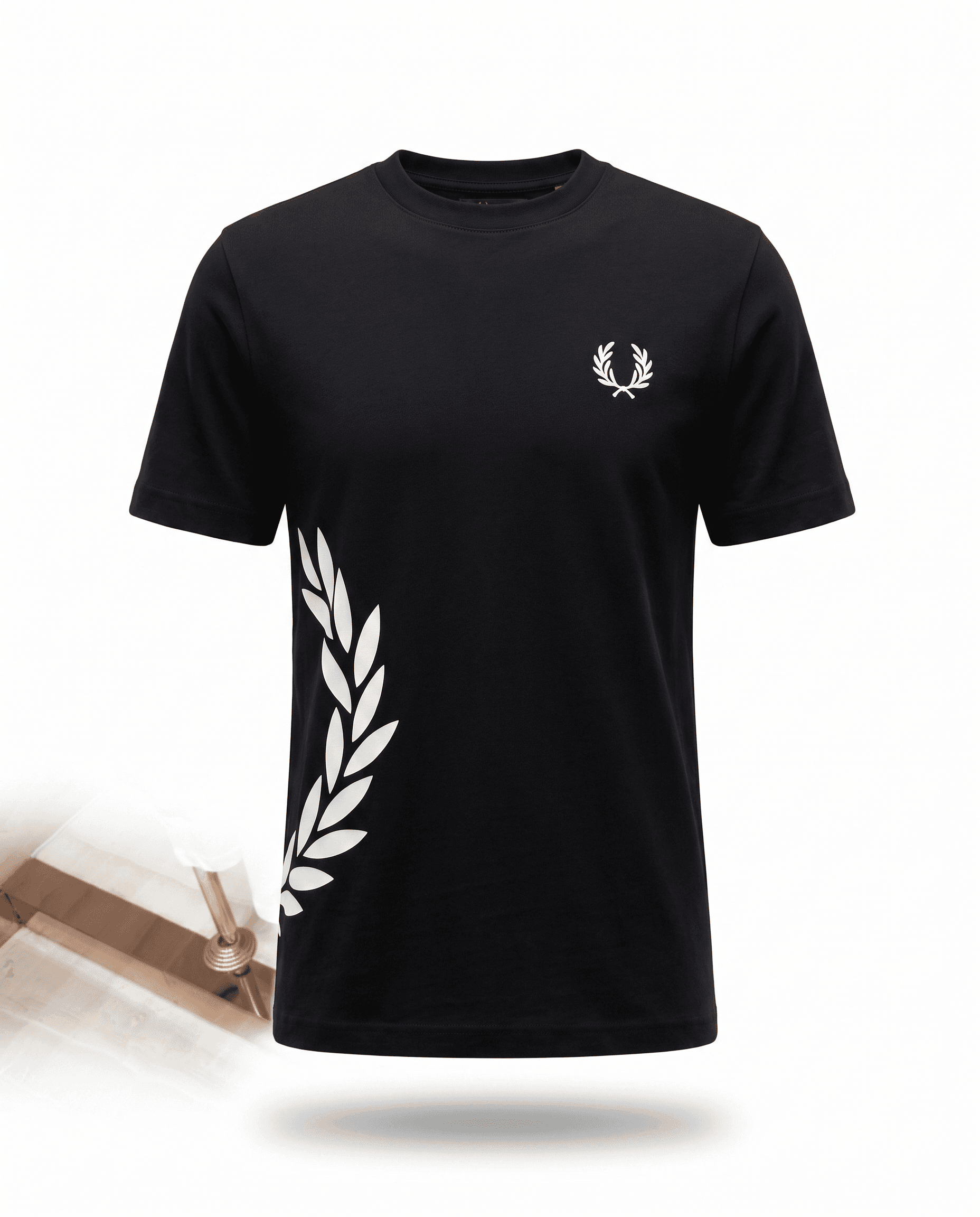 Laurel Wreath Graphic Tee — Black