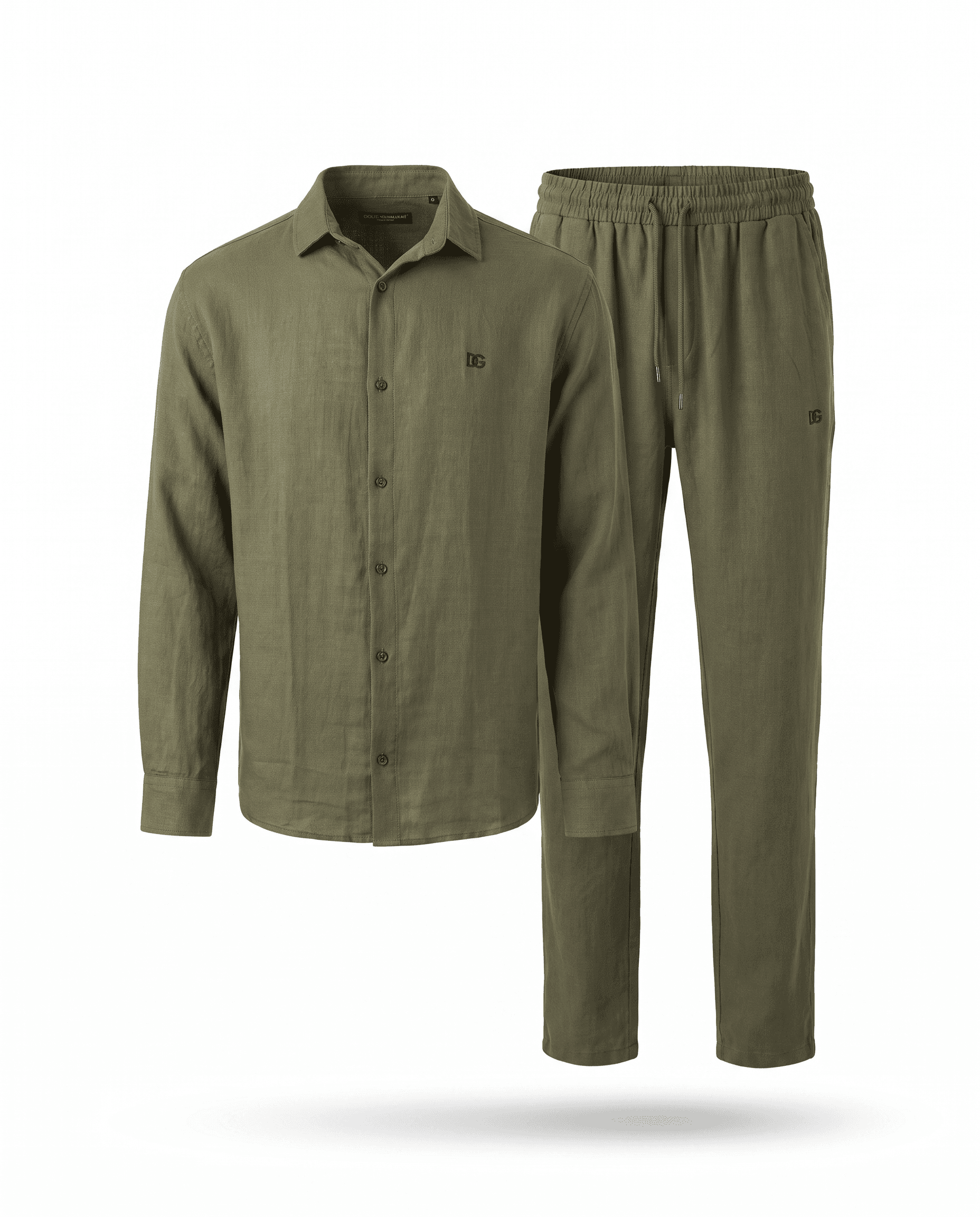 Linen Shirt & Trouser Set — Forest