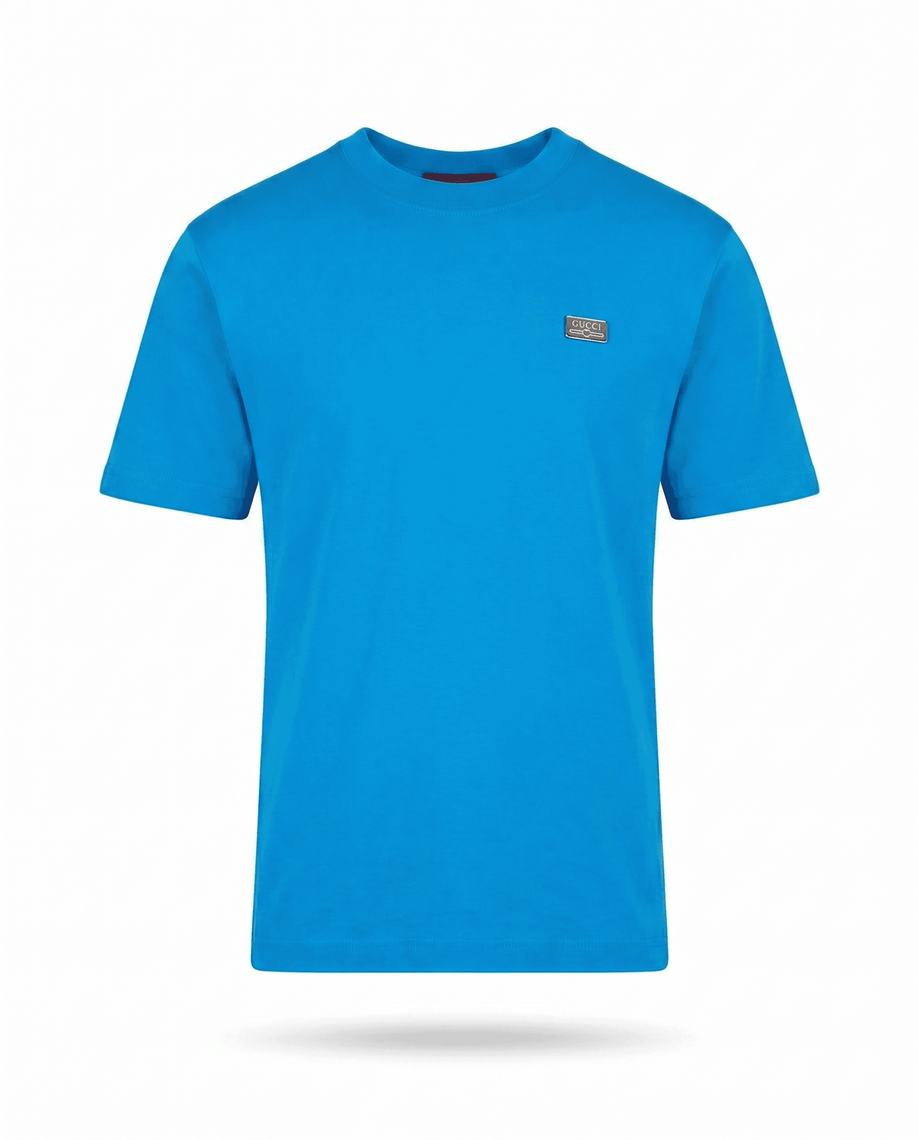 Logo-Plate Tee — Azure
